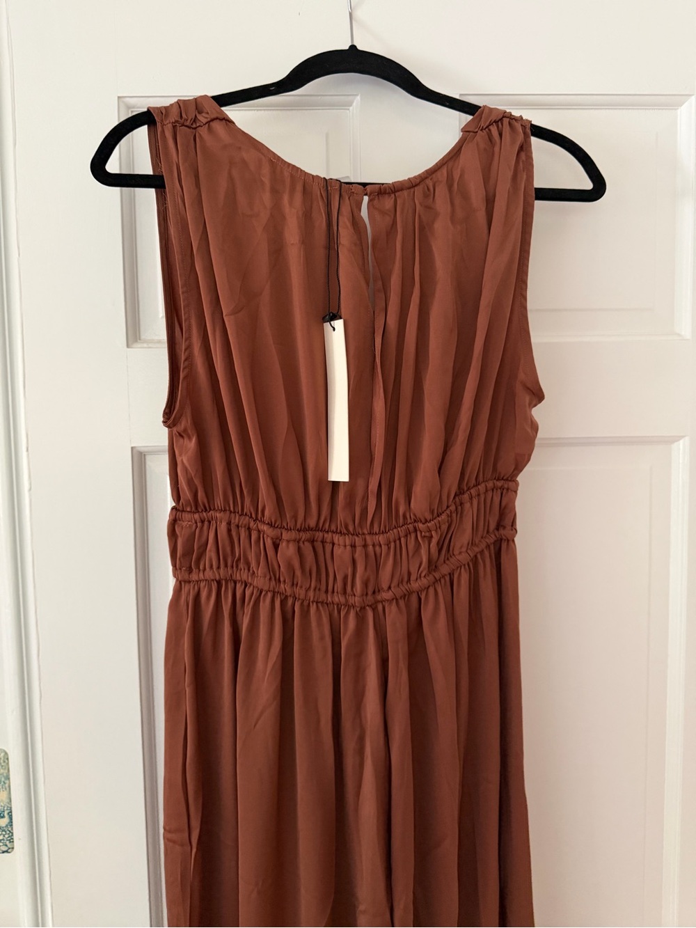 Mustard Seed Rust-Brown Wide Leg V-Neck Jumpsuit - Picture 8 of 12